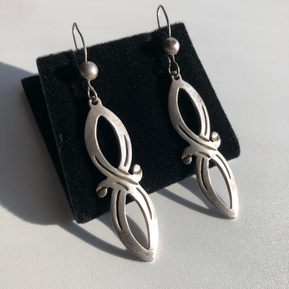Vintage Sterling Silver Signed Mexico 925 Dangle Earrings